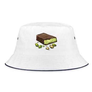 Dubai Chocolate Pistachios Pistachio Cream Chocolate - Bucket Hat - white/navy - Front