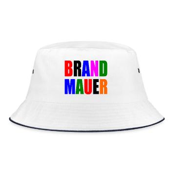 brandmauer - Bucket Hat - Weiß/Navy - Vorne
