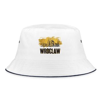 Wroclaw Wroclaw Poland City Skyline Home Gold - Bucket Hat - white/navy - Front