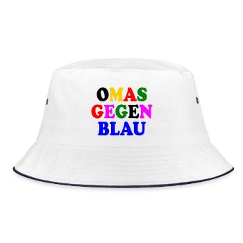 Omas gegen blau - Bucket Hat - Weiß/Navy - Vorne