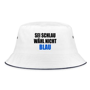 be smart don't vote blue - fck afd - Bucket Hat - white/navy - Front