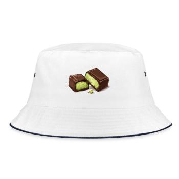 Dubai Chocolate Pistachios Pistachio Cream Chocolate - Bucket Hat - white/navy - Front