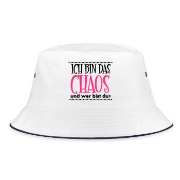 Ich bin das Chaos Geschenk - Bucket Hat - Weiß/Navy - Vorne