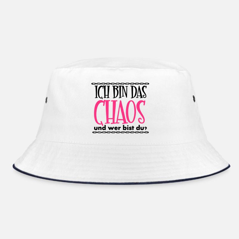 Ich bin das Chaos Geschenk - Bucket Hat - Weiß/Navy