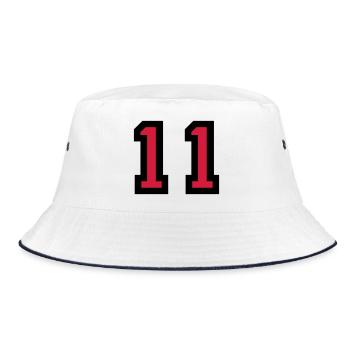 The number 11 - number eleven - Bucket Hat - white/navy - Front
