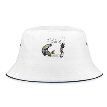 Fishing - Bucket Hat - white/navy - Front