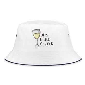 Wein - Bucket Hat - Weiß/Navy - Vorne