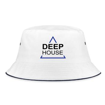 Deep House Design 001 - Bucket Hat - white/navy - Front