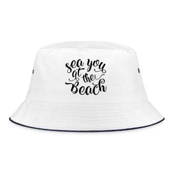 See you on the beach - Bucket Hat - white/navy - Front
