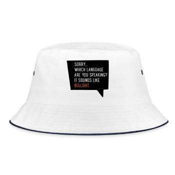 2541614 16060894 bullshit - Bucket Hat - white/navy - Front