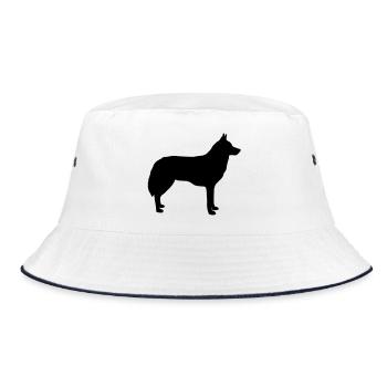 Wolf Silhouette - Bucket Hat - white/navy - Front