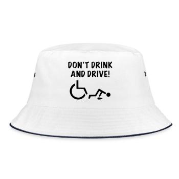 Don't drink when you start rolling with your wheelchair # - Bucket Hat - white/navy - Front
