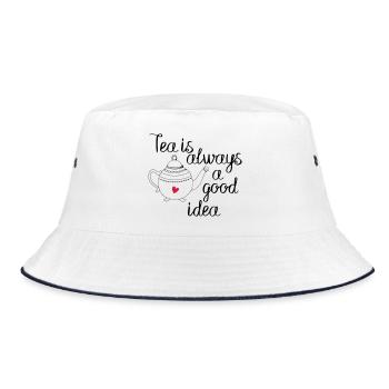 tea is always a good idea 2c - Bucket Hat - white/navy - Front