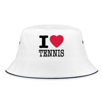 Ich liebe Tennis - Bucket Hat - Weiß/Navy - Vorne