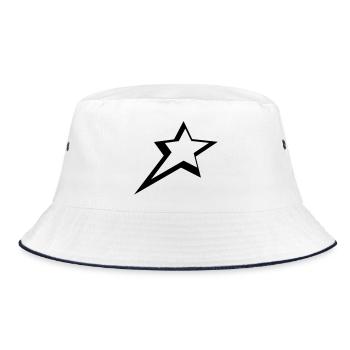 stars - Bucket Hat - white/navy - Front