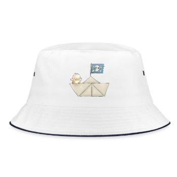 Kleiner Seeräuber - Bucket Hat - Weiß/Navy - Vorne