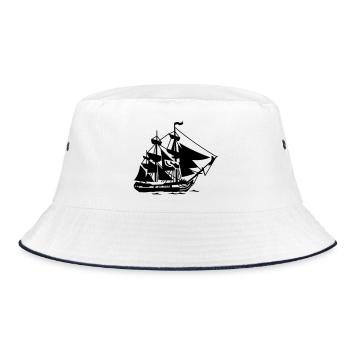 schiff_3 - Bucket Hat - white/navy - Front