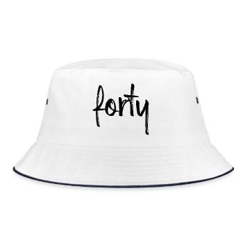 40 forty birthday gift number 40 number - Bucket Hat - white/navy - Front