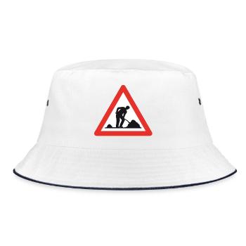 Attention chantier de construction! - Bob - blanc/marine - Devant