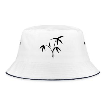 Bambus - Bucket Hat - Weiß/Navy - Vorne