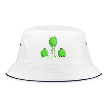 Start - take off - funny - Bucket Hat - white/navy - Front