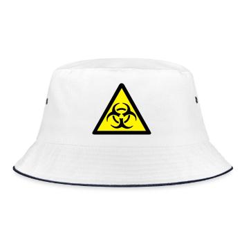 Warning Biohazard - Bucket Hat - white/navy - Front