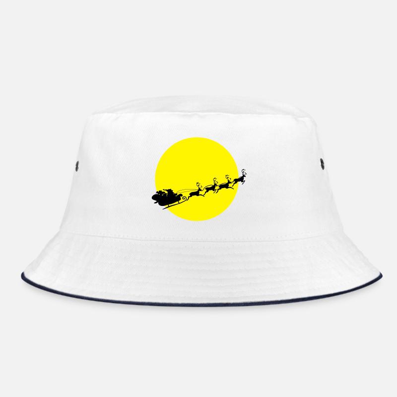 Santa in a Full Moon - Bucket Hat - white/navy