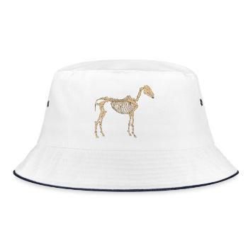 Paleolithic Skeleton Horse - Bucket Hat - white/navy - Front