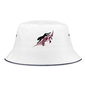 Panther, Tribal, Tattoo - Bucket Hat - Weiß/Navy - Vorne