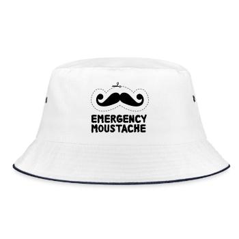 moustache - Bucket Hat - white/navy - Front