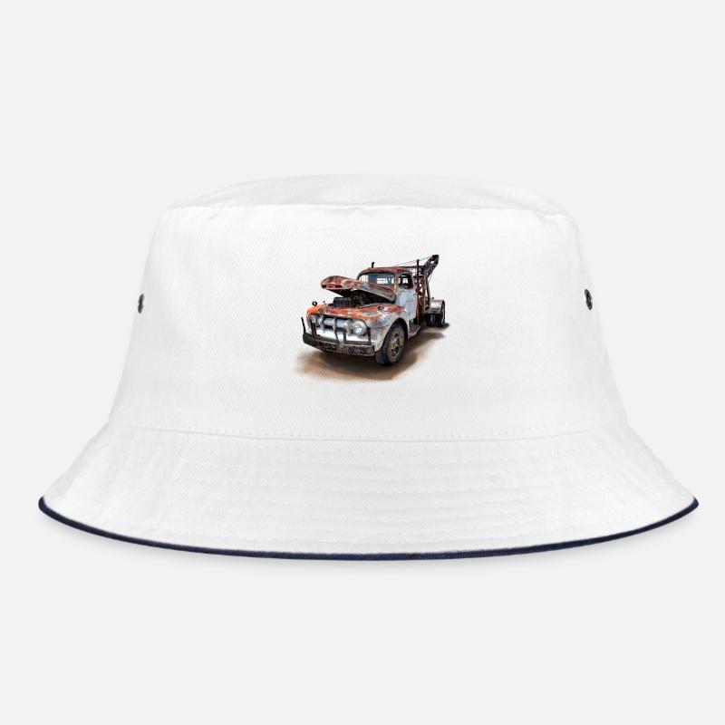 Altes Auto - Bucket Hat - Weiß/Navy
