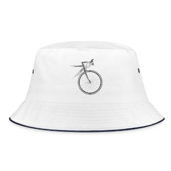 racing bike - Bucket Hat - white/navy - Front