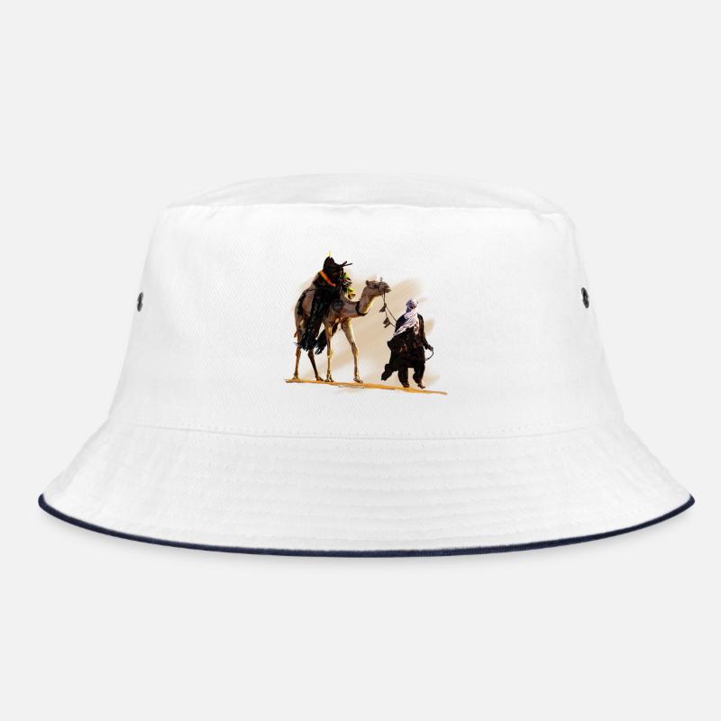 Beduin mit Kamel - Bucket Hat - Weiß/Navy