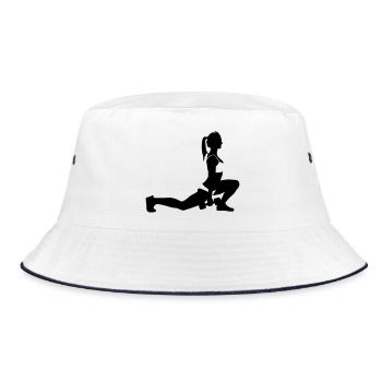 Fitness - Bucket Hat - Weiß/Navy - Vorne