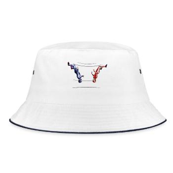 bodyflying - Bucket Hat - white/navy - Front