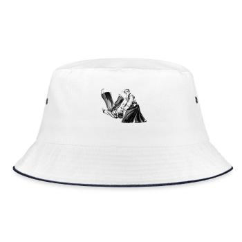 aikido - Bucket Hat - Weiß/Navy - Vorne