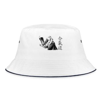 aikido - Bucket Hat - Weiß/Navy - Vorne