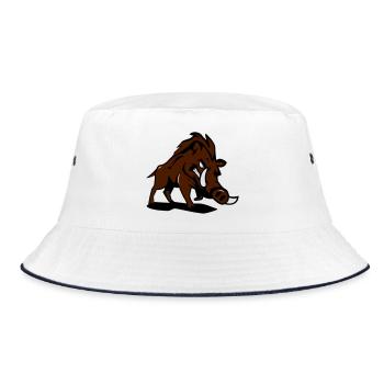 wildschwein gefährlich - Bucket Hat - Weiß/Navy - Vorne