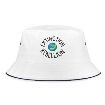 Extinction Rebellion Planet Earth black - Bucket Hat - white/navy - Front