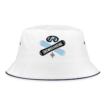 snowboarding boards - Bucket Hat - Weiß/Navy - Vorne