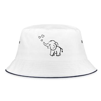Un éléphant mignon souffle des cœurs - Bob - blanc/marine - Devant