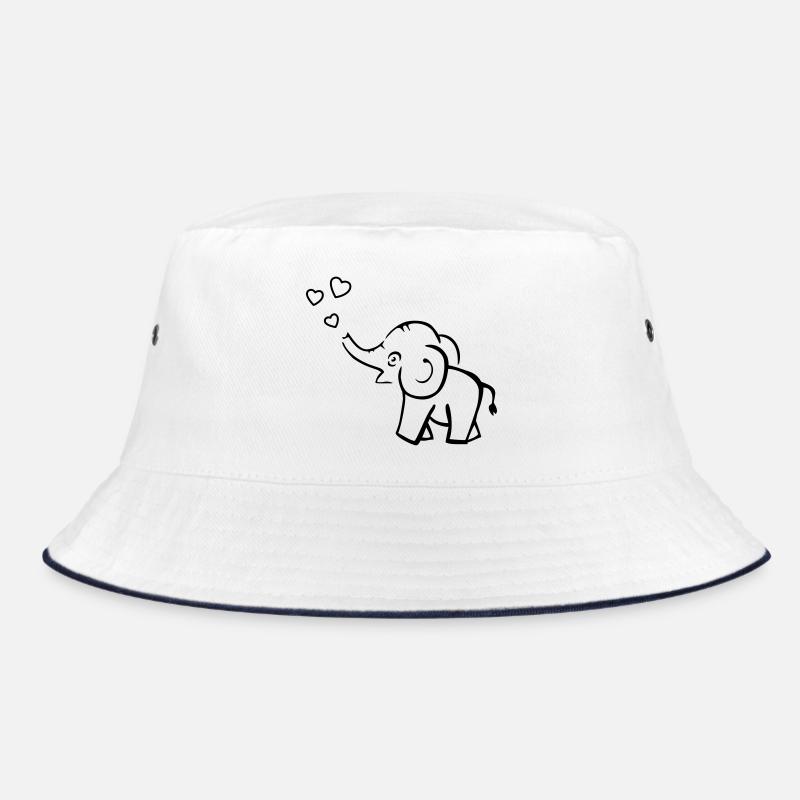 Cute elephant blows hearts Bucket Hat