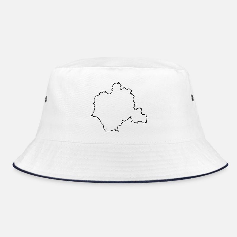 Kontur des Kreises Lippe - Bucket Hat - Weiß/Navy