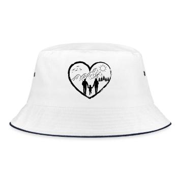 Wandern Sommer Natur Freiheit Geschenk - Bucket Hat - Weiß/Navy - Vorne