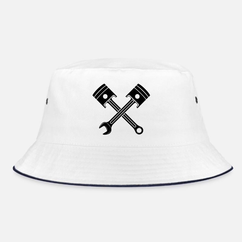 Engine piston key crossed Bucket Hat