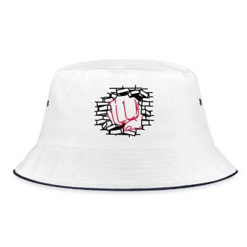 Fist dick, fist, beating - Bucket Hat - white/navy - Front