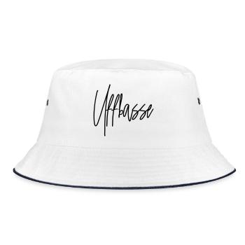 Uffbasse - Aufpassen Dialekt badisch deutsch - Bucket Hat - Weiß/Navy - Vorne