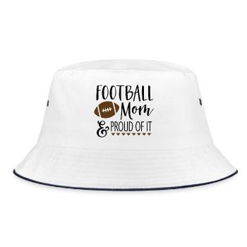 Football MOM & proud of it - Bucket Hat - Weiß/Navy - Vorne