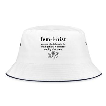 Feministische Definition - Bucket Hat - Weiß/Navy - Vorne