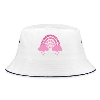 Boho arc-en-ciel rose fille naissance bébé douche de bébé - Bob - blanc/marine - Devant